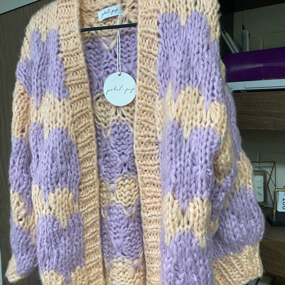 Petal & Pup Oversized Liptonia Cardigan Pastel Lilac & Pink